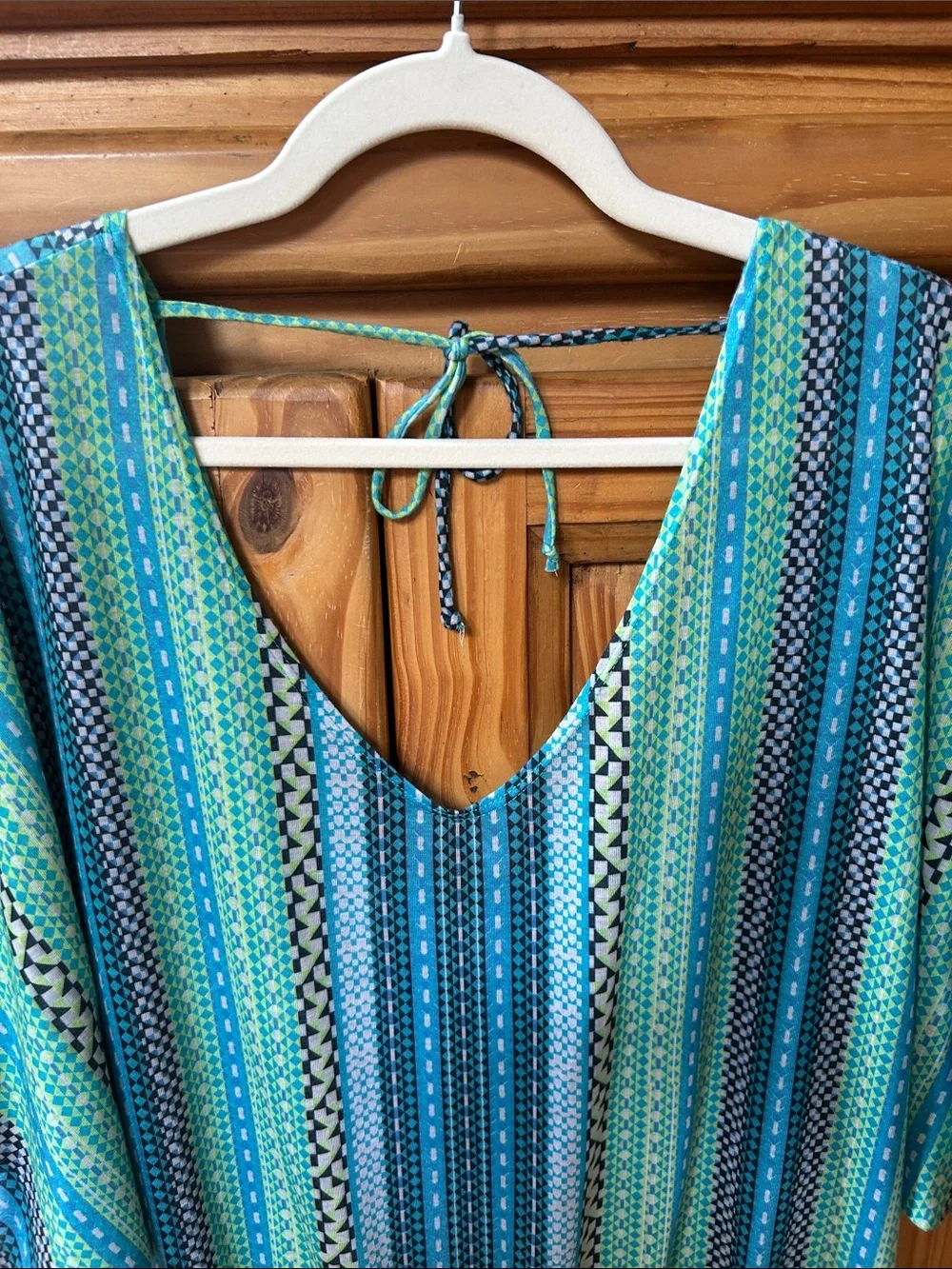 PrAna Saida Kaftan‎ Cover-Up Plunging V-Neck Drawstring Waist